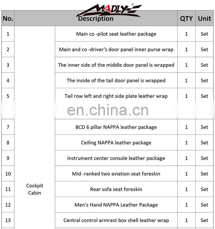 V260 W447 Interior parts For Mercedes Benz Vito V260 Modification for Benz V260 VITO China Customized Luxury Production Line