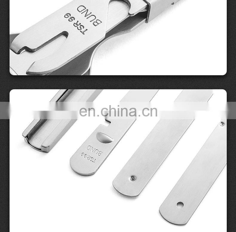 High Quality Outdoor Stainless Steel Camping Tableware 4 in 1 Portable Bottle Opener with Knife, Fork and Spoon