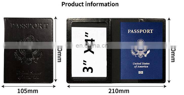 Amazon Hot Sale 4x3 Inch Pu Leather Vaccination Card Protector Passport And Vaccine Card Holder