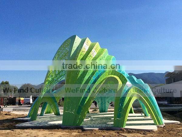 Huge Green Metal Iron Modern Construction Sculpture