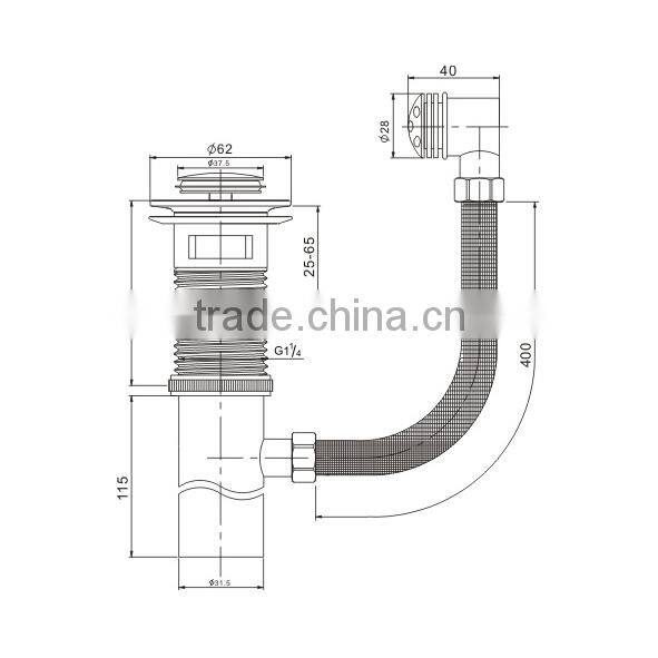 Good Quality Push Button Oil Rubbed Pop Up drain Basin Plug