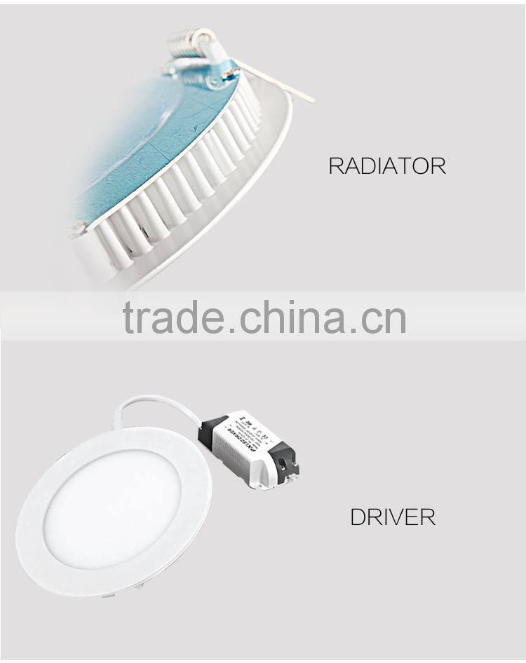 Aluminum Alloy 9W round led panel light