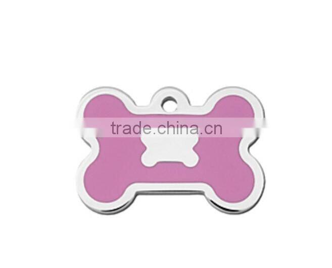 Bone Shaped Epoxy Filled Chrome Plated Dog Hanging Tags