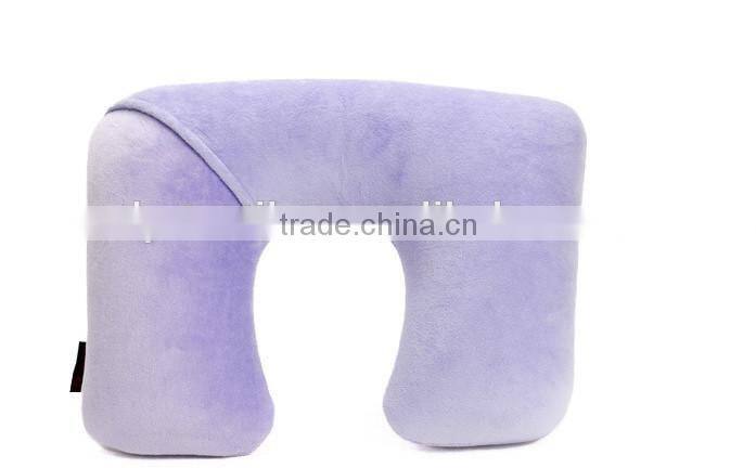 High quality colorful soft U shape inflatable travel neck pillow