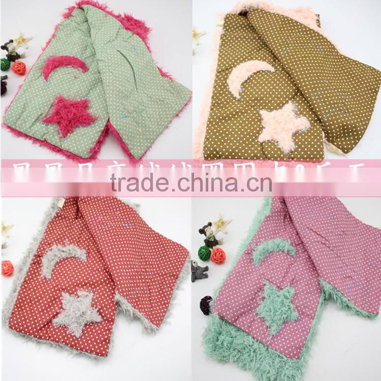 2015 Autumn Winter Newest Cotton and CamoFleece Moon Star Pattern Boys Girls Fashion Baby Scarf