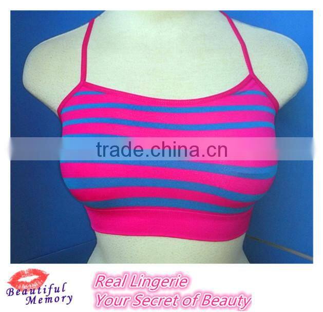 Fashion Seamless Sport Bra, Shdow Stripe Printed