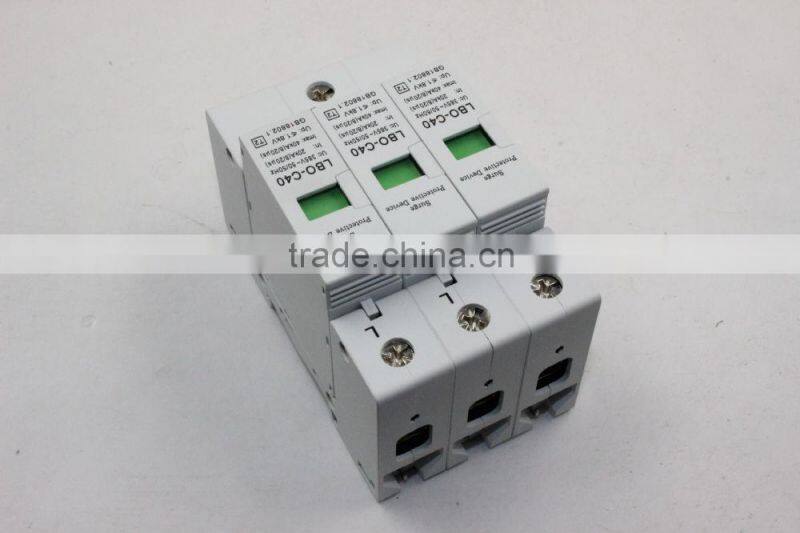 alibaba china SPD 220V 40KA 3P Modular lightning power surge protector 802.3af