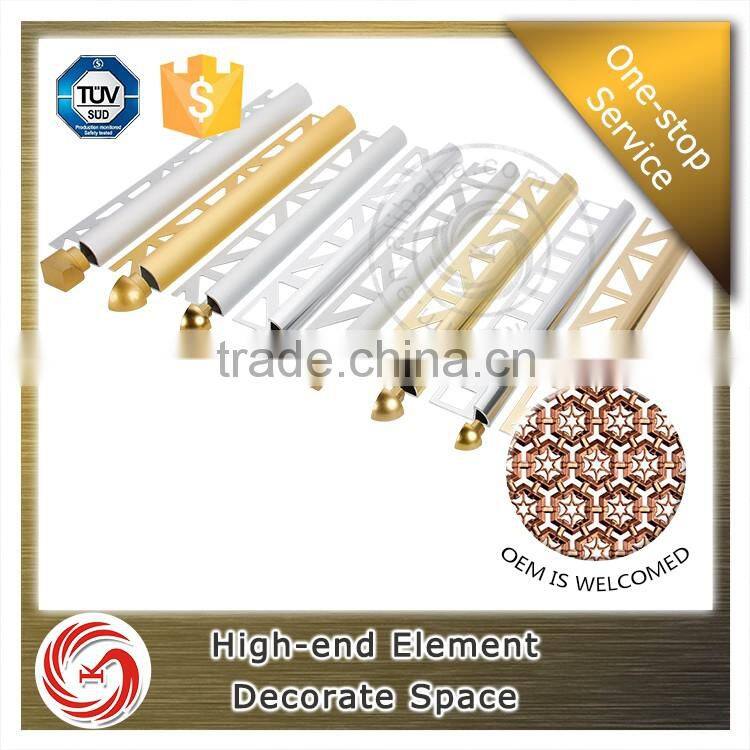 Bathroom quarter round aluminum tile outside corner trim for tile edge