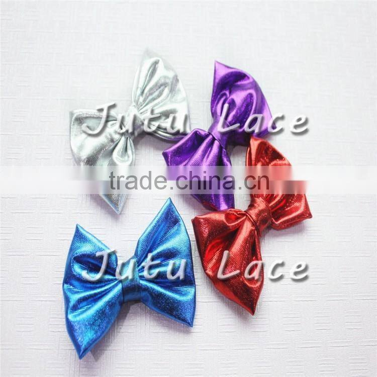 Wholesale candy color DIY craft flowers - kids shoe Decoration Shiny Golden Bow