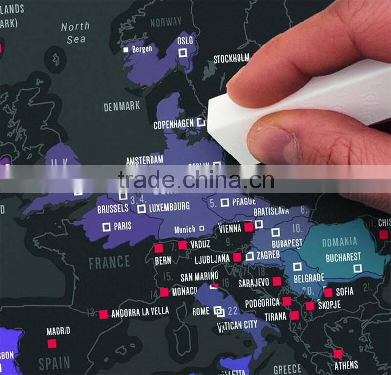 CT-723 Urban Edition FT Map Black Coated map Creative Footprint Travel Map