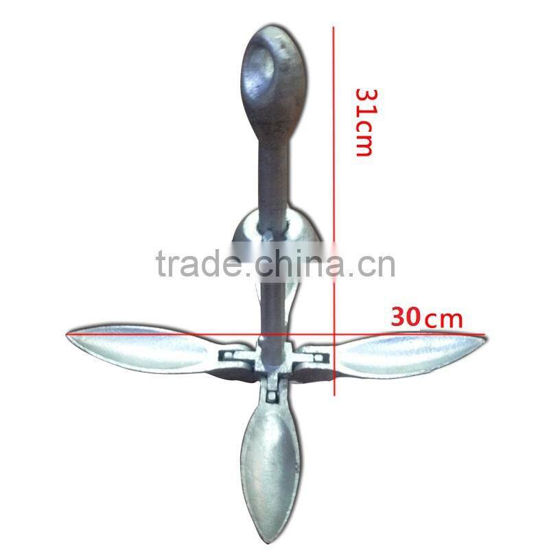 Marine Folding Grapnel kayak Anchor Hot Dipped Galvanized 1.5kg