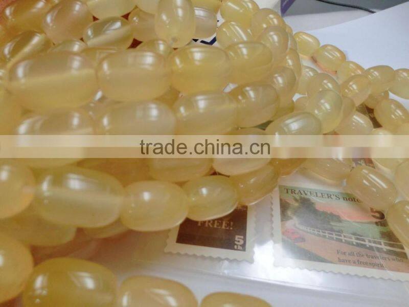 Manufacture & supply wholesalers & Exporters AAA grade Yellow Agate Barrel Drum strand Beads