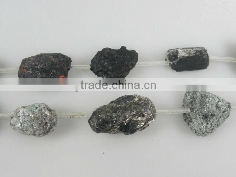 wholesale rough black tourmaline satin finish tumbles semi precious gemstone