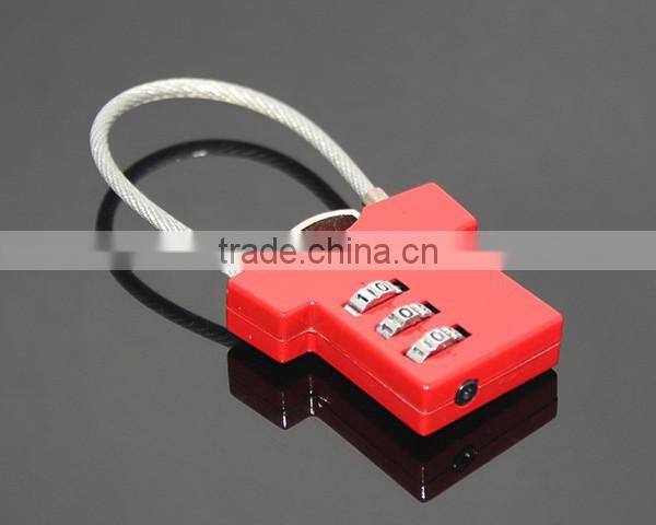 T-shirt Shaped Resettable 3 Digit Travel Luggage Suitcase Alloy Padlock Steel Wire Changeable Combination Lock