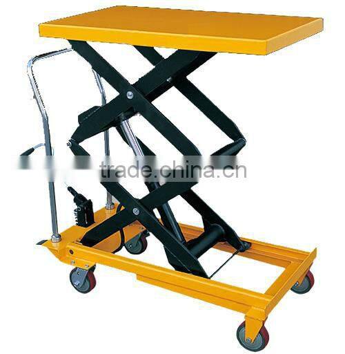 Manual hydraulic lifting table trolley