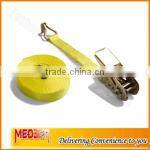 Rubber handle 2" 50mm width cargo strap J metal hooks /2inch cargo lashing 5000bs