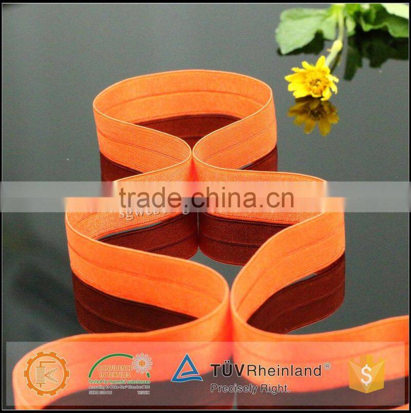 Orange color foldable elastic band for lingerie