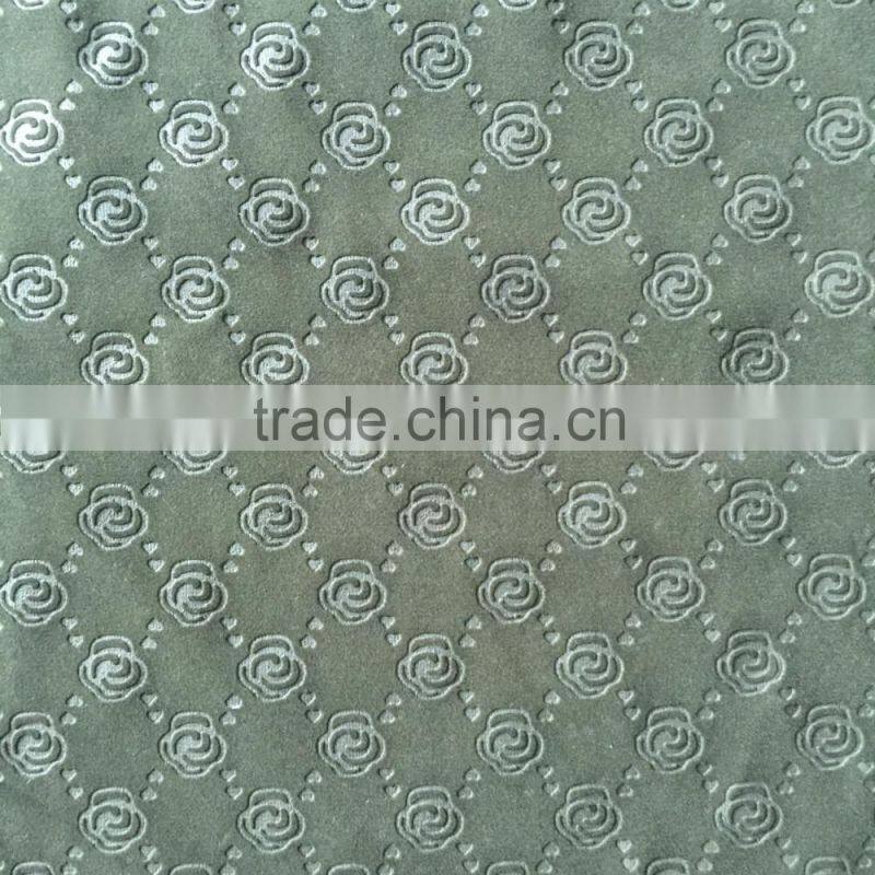 2016 new style 3D press pattern flock fabric for upholstery, cushion, bag