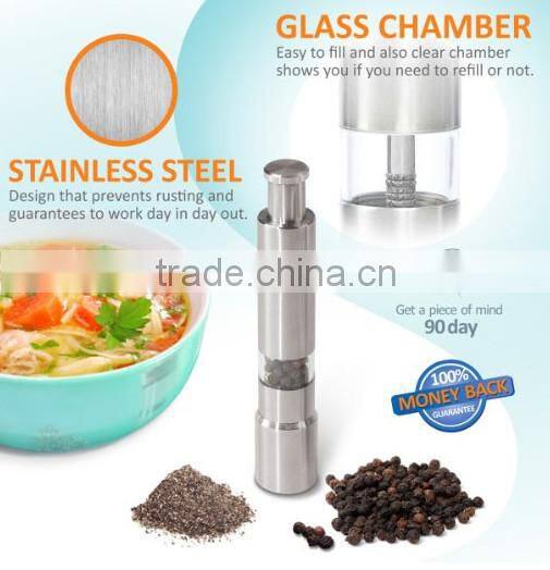 Portable Manual Mini Stainless Steel Salt Pepper Grinder