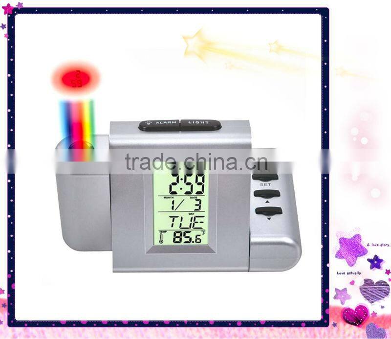 Calendar fashion led backlight weather station projection clock