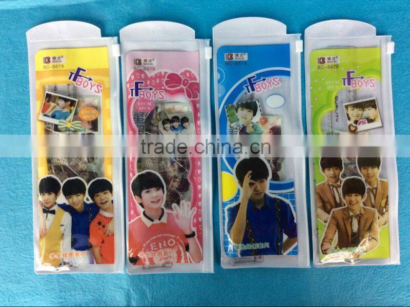 Fashion Cute Character Design Student Plastic Ruler Set