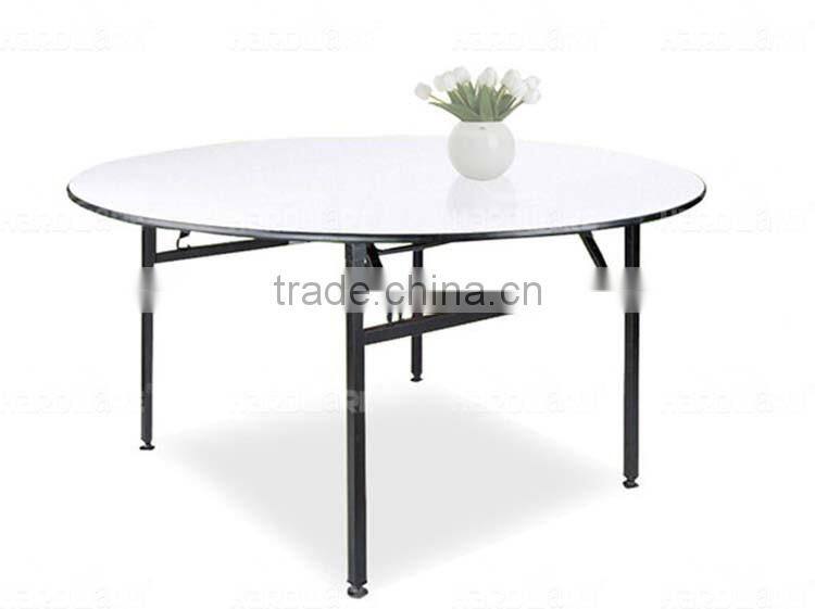 round iron base dining table plywood banquet table hotel dining table