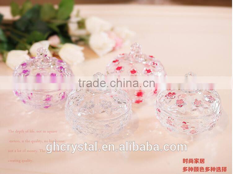 Home decorative crystal glass candy pot