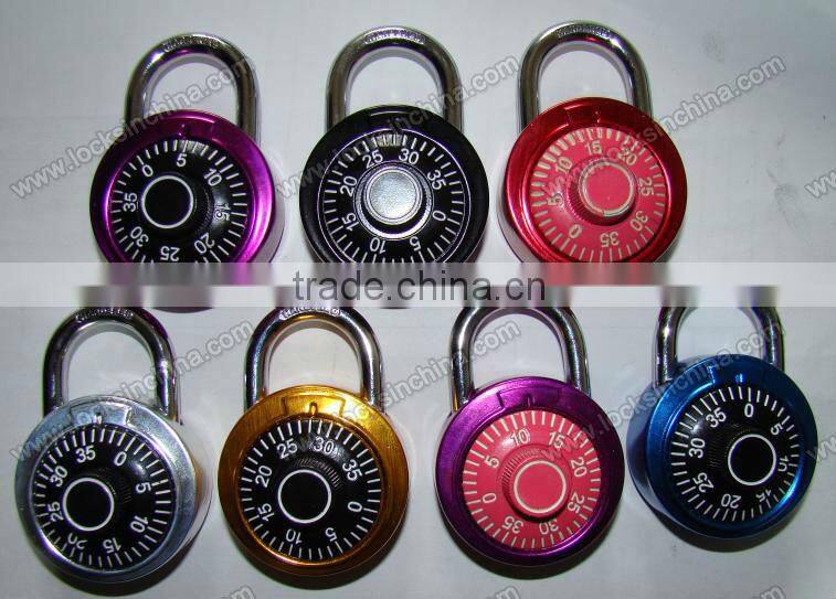 1 7/8" Locker lock with 3 dial combination lock and key for cabinet