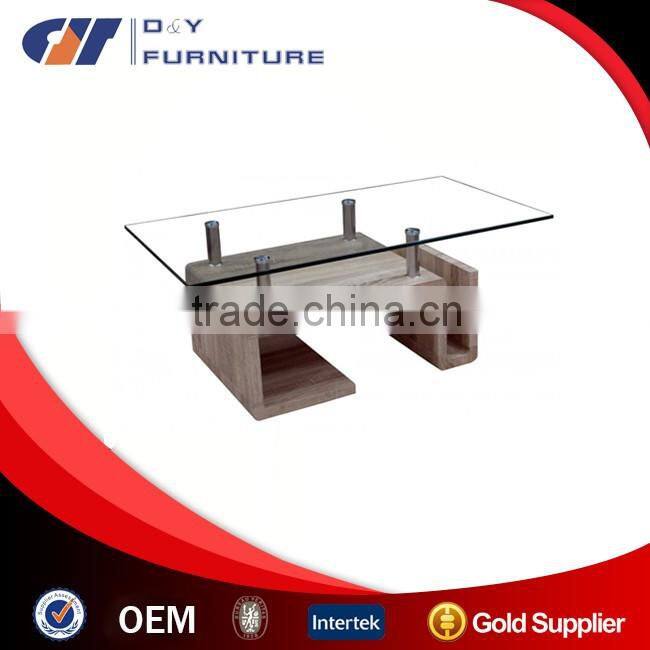 Modern Design Glass and MDF Coffee Table for Sale