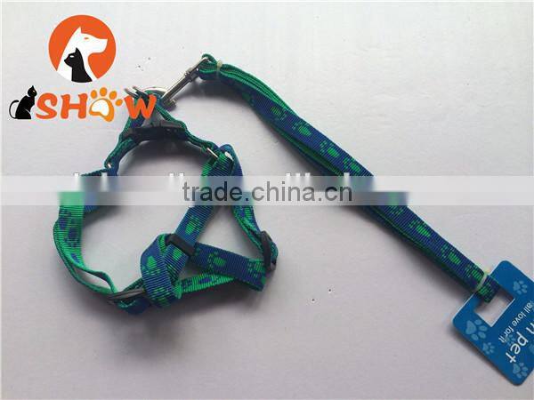 pet dog lead rope back leash set fabric back leopard print