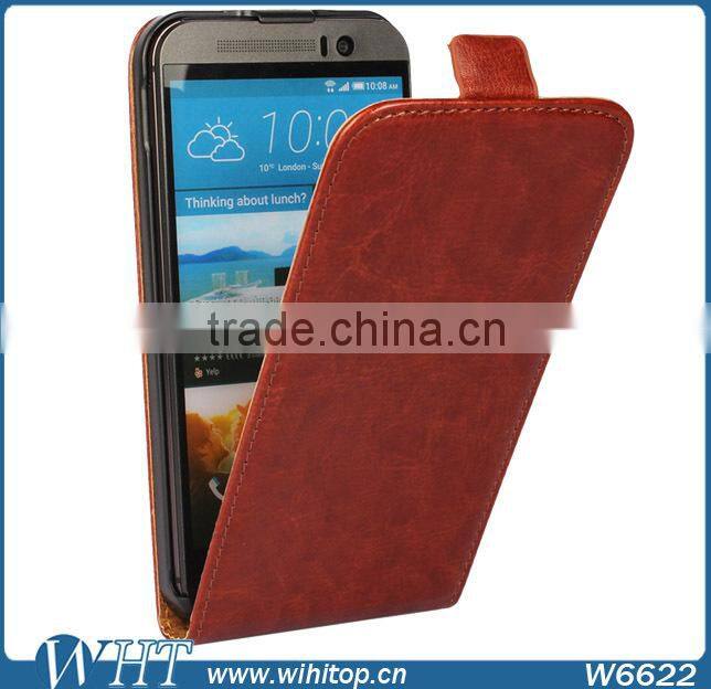 New Arrival Cell Phone Case Vertical Flip Cover for HTC One M9 Leather Case