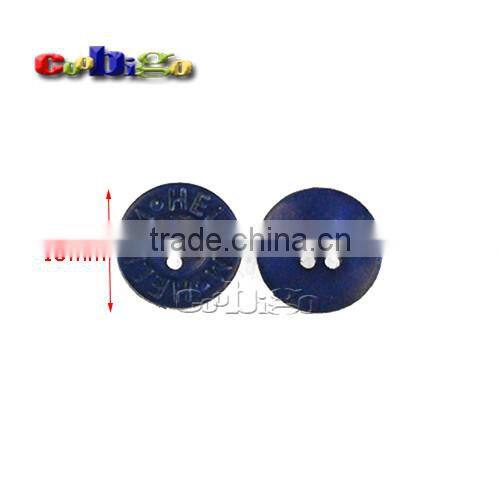 15mm(24L) Fashion Character Buttons Blue Nylon 4 Holes Sewing Craft DIY Accessories For Bag Garment #FLN008-15(Blue)