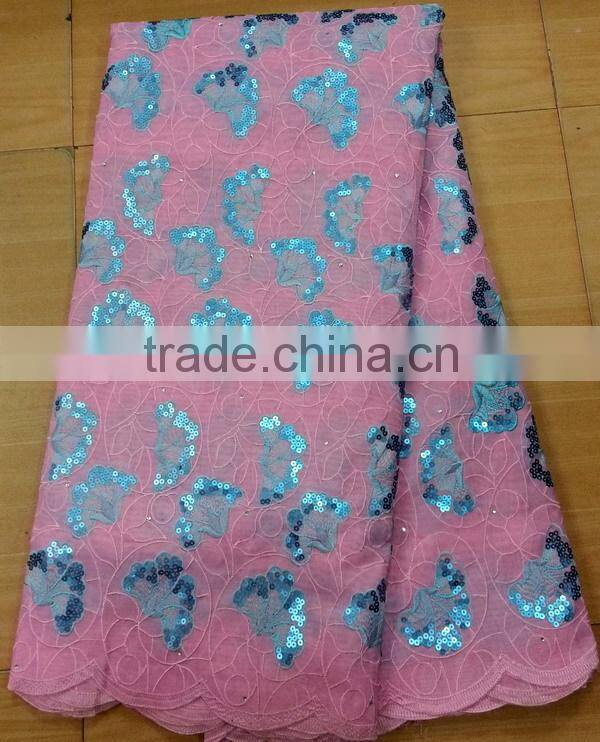 2014hot sell high quality new designs african organza lace fabric for wedding party dress