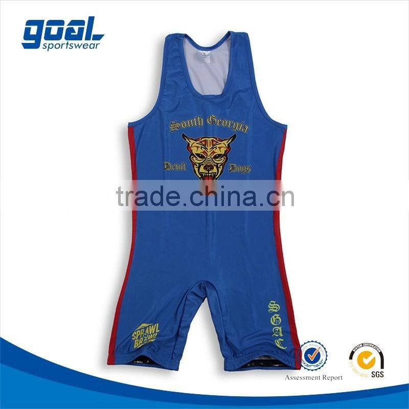 Top quality cheap custom wrestling singlets,heat transfers wrestling
