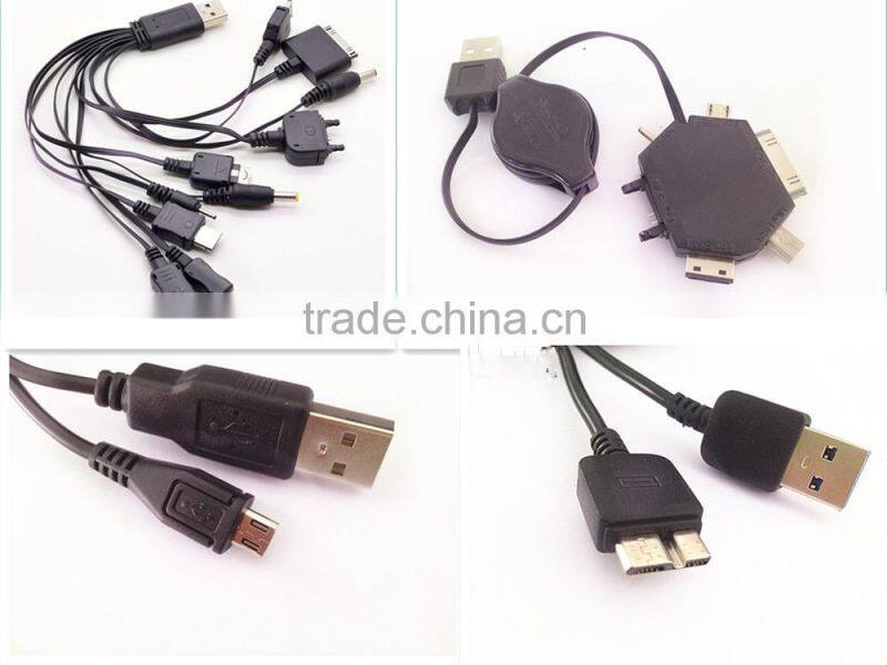 Wholesale colorful retractable 2.0 USB micro charger cable for Samsung Android phones