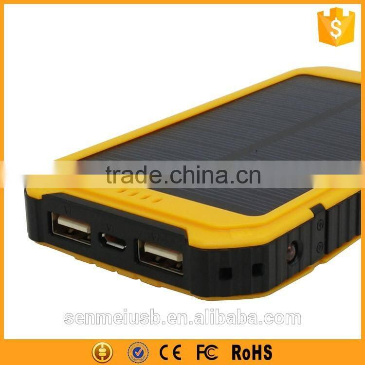 Wholesale UK robust solar power bank 8000mah with strong flashlight