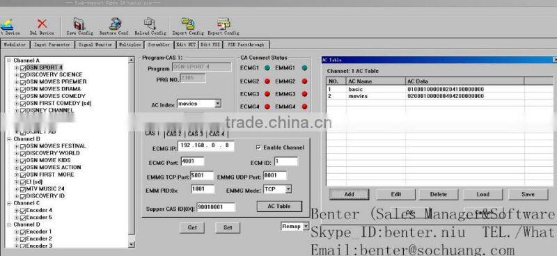 qpsk to qam transmodulator(8*DVB-S/S2+4*ASI in,4*DVB-C RF out)