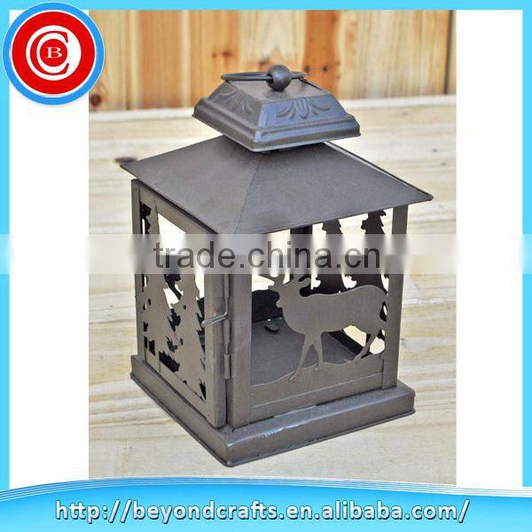 Wrought Iron Garden Decor Small Hanging Lantern