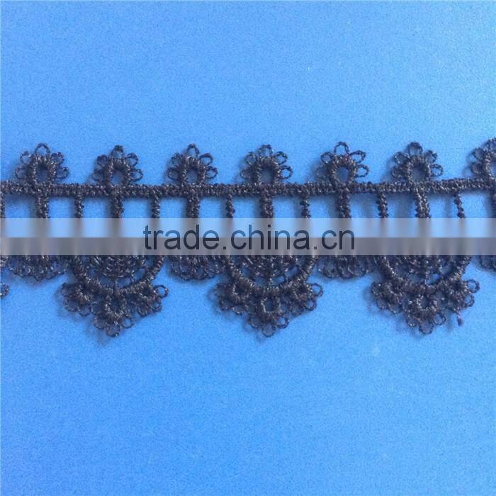 High fashion polyester black baby lace fabric