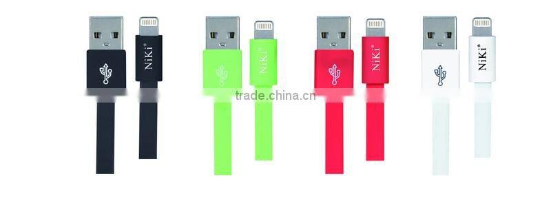 2.4A TPE Power Sync Flat Cable For iPhone 5 5C 5S iPad Mini iPad 4 Air etc