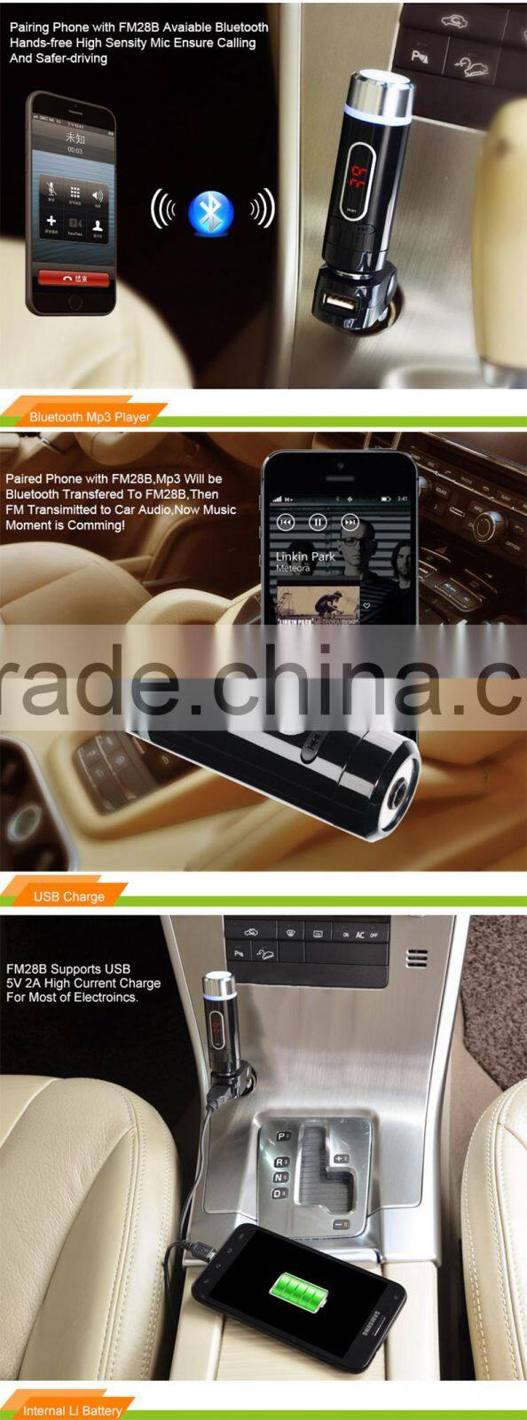 Car Kit Bluetooth MP3 Player Cars Charger FM Transmitter For Mobile
