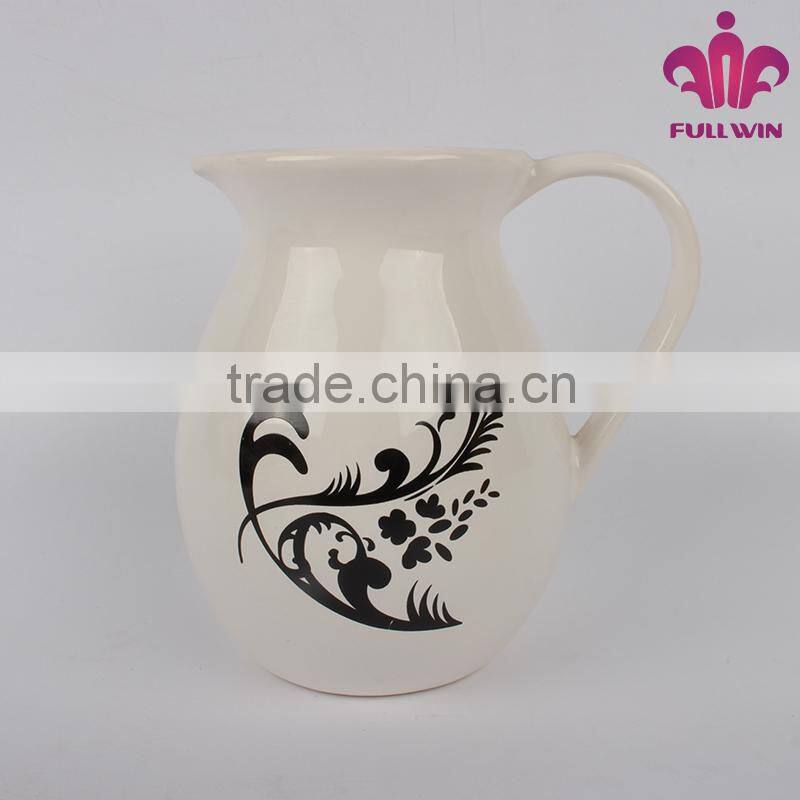 Ceramic Jug white,grey,yellow