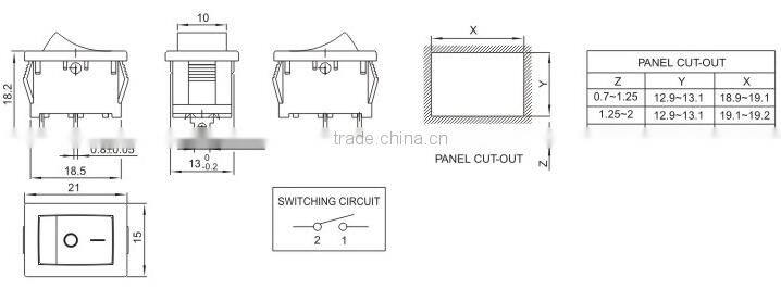RS601A-1010012BB ROCKER SWITCHES SERIES
