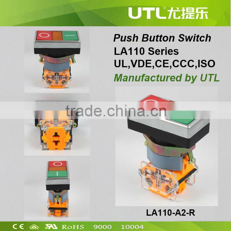 2 position Push button Switch without light 24V to 660V IP65 Dia22mm