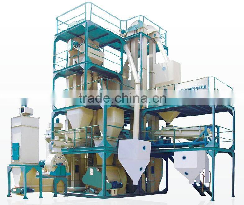 Low investment 4-6tph animal feed pellet line plant
