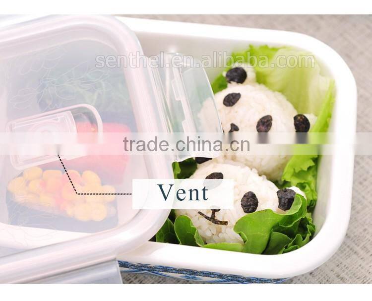 2016 new 3 compartment ceramic lunch box