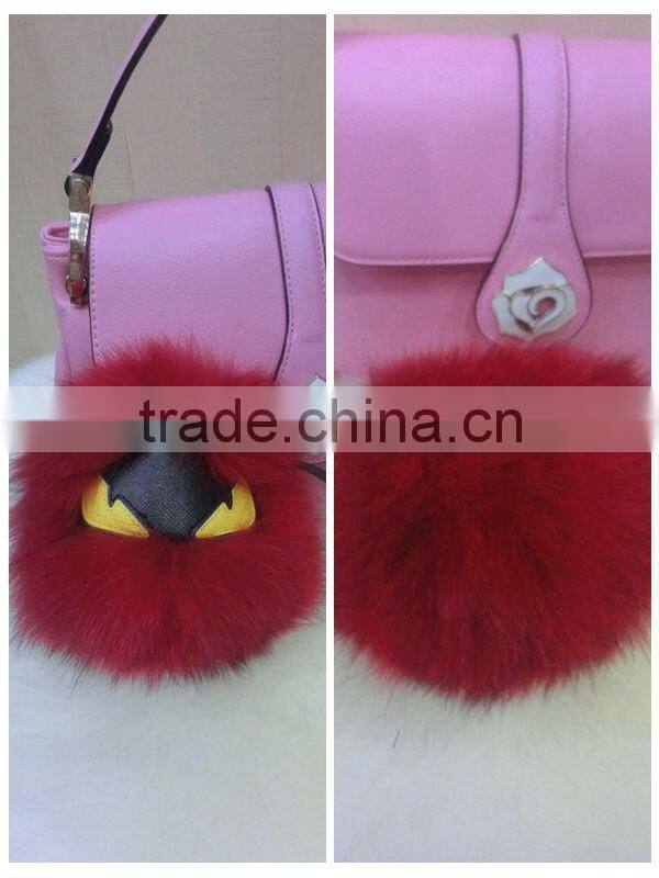 2015 Real Fox Fur Keychain For Bag Accessories Keychain / Fox Fur Ball Keychain