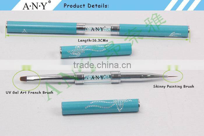 ANY Nail UV Gel Art Paiting Design Rhinestone Two Way Nail Brush Japan Style
