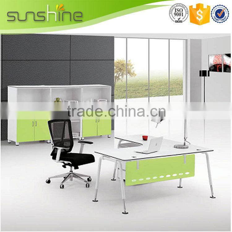 Professional manufacturer latest executive desk with leather top