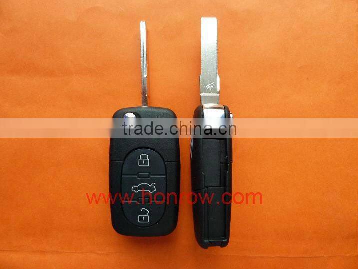 Hot Sale VW 3 button remote key blank & key shell without panic with 1616 battery small battery